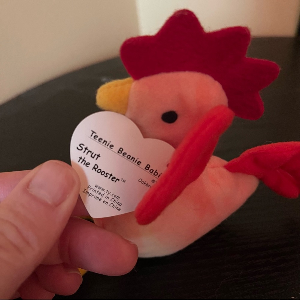 Teenie Beanie Baby Strut the Rooster McDonalds Ty Beanie Baby - Picture 3 of 8